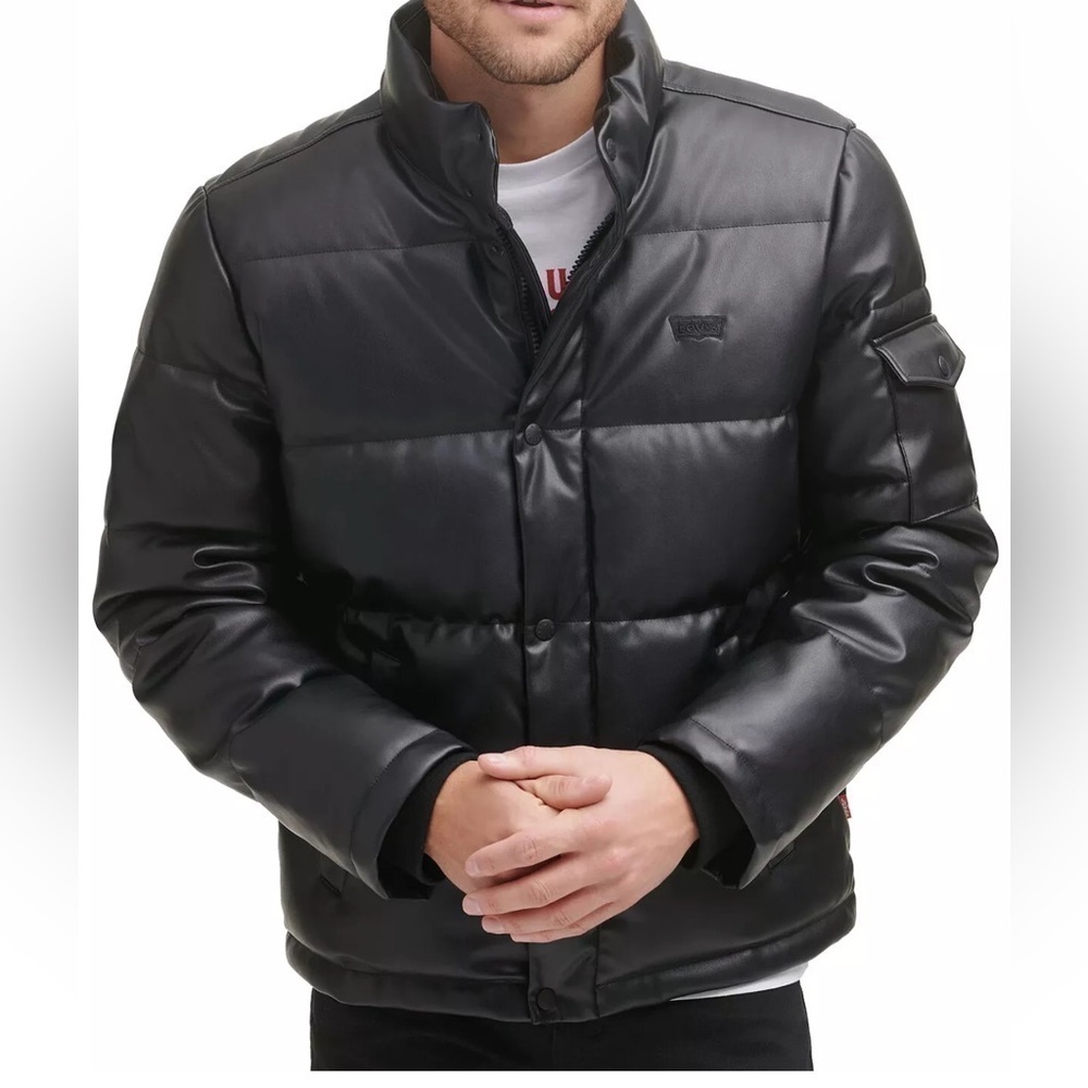 Men's Levi's® Faux-Leather Fashion Puffer Jacket